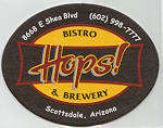 beer coaster from Huss Brewing Co. ( AZ-HOPS-13 )