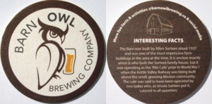 beer coaster from Barnside Brewing Co.  ( BC-BARN-1 )