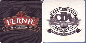 beer coaster from Fernie Brewing Co. Ltd.  ( BC-FERN-1 )