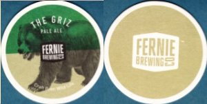 beer coaster from Fernie Brewing Co. Ltd.  ( BC-FERN-15 )