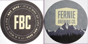 beer coaster from Fernie Brewing Co. Ltd.  ( BC-FERN-20 )