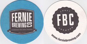 beer coaster from Fernie Brewing Co. Ltd.  ( BC-FERN-4 )