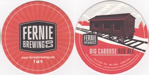 beer coaster from Fernie Brewing Co. Ltd.  ( BC-FERN-9 )