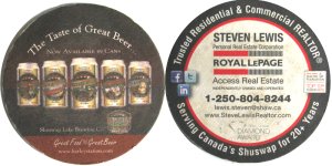 beer coaster from Silver Spring Brewery Ltd.  ( BC-SHUS-14 )