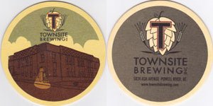 beer coaster from Trading Post Brewing Co. ( BC-TOWN-1 )