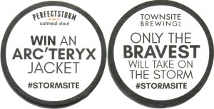 beer coaster from Trading Post Brewing Co. ( BC-TOWN-12 )