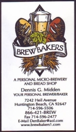 beer business card and similar from Brewbakers Brewing Co. ( CA-BREK-BIZ-1 )