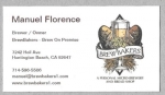 beer business card and similar from Brewbakers Brewing Co. ( CA-BREK-BIZ-2 )