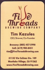 beer business card and similar from Flashpoint Brewing Co. ( CA-FVTH-BIZ-1 )