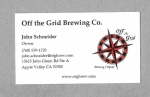 beer business card and similar from Off The Rails Brewing ( CA-OFGR-BIZ-2 )