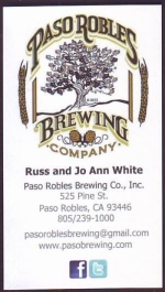 beer business card and similar from Paso Robles Brewing Co. ( CA-PASO-BIZ-2 )