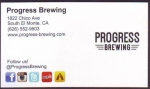 beer business card and similar from Prohibition Brewing Co. ( CA-PROG-BIZ-1 )