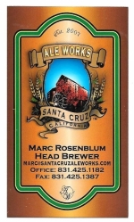 beer business card and similar from Santa Cruz Brewing Co ( CA-SALE-BIZ-1 )