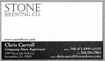 beer business card from Stone Church Brewing ( CA-STON-BIZ-7 )