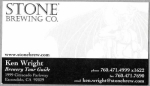 beer business card from Stone Church Brewing ( CA-STON-BIZ-8 )