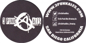 beer coaster from 411 Broadway Ales & Spirits ( CA-3PNK-2 )