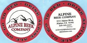 beer coaster from Alpine Village (Hofbrau) Brewery (AVBI, Inc.) ( CA-APBC-1 )