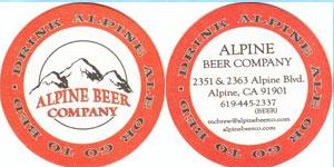 beer coaster from Alpine Village (Hofbrau) Brewery (AVBI, Inc.) ( CA-APBC-2 )