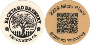 beer coaster from Baeltane Brewing Co.  ( CA-BACK-2 )