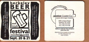 beer coaster from Berkeley Brewing Co ( CA-BBFT-2 )