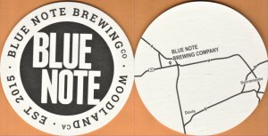 beer coaster from Blue Oak Brewing Co. ( CA-BLUN-3 )