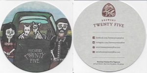 beer coaster from Twenty Tank Brewery ( CA-BR25-1 )