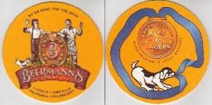 beer coaster from Belching Beaver Brewery ( CA-BRMN-1 )