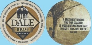 beer coaster from Latchkey Brewing Co.  ( CA-DALE-3 )