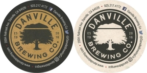 beer coaster from DarkHeart Brewing ( CA-DANV-2 )