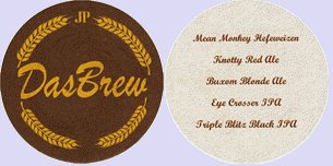 beer coaster from Dead Cat Alley Brewing Co ( CA-DASB-3 )