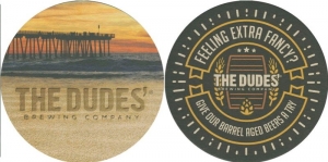 beer coaster from Dueling Dogs Brewing Co. ( CA-DUDE-8 )