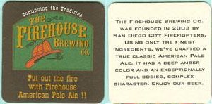 beer coaster from FireHouse Grill & Brewery ( CA-FIRE-1 )