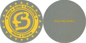 beer coaster from Five Threads Brewing Co. ( CA-FIVE-2 )