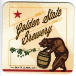 beer coaster from Golden West Brewing Co ( CA-GLDS-3 )