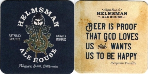 beer coaster from Helm’s Brewing Co.  ( CA-HELS-2 )