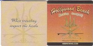 beer coaster from Hollywood Brewing Co. ( CA-HOLL-1 )