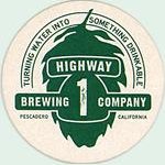 beer coaster from Hillcrest Brewing Co.  ( CA-HWY1-1 )