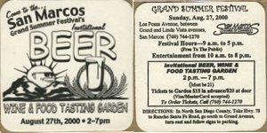 beer coaster from San Pedro Brewing Co. ( CA-INVI-2000 )