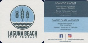 beer coaster from Laguna Beach Brewing Co. ( CA-LGBC-3 )