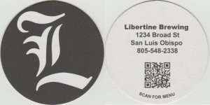 beer coaster from Lightning Brewery ( CA-LIBT-4 )