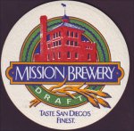 beer coaster from Mission Brewery (Mission Brewing) ( CA-MISS-1 )