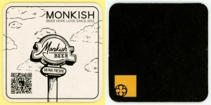 beer coaster from Monk’s Cellar Brewery & Public House, The ( CA-MONK-3 )