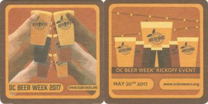 beer coaster from OC Craft Gastro Brew Pub ( CA-OCBW-2017 )