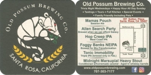 beer coaster from Old Redwood Brewing Co. ( CA-OLDP-3 )