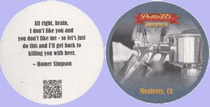 beer coaster from Pfeiffer Brewing Co. ( CA-PTRB-8 )