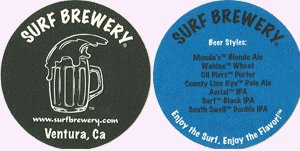 beer coaster from Surf City Brew Inc ( CA-SURF-4 )