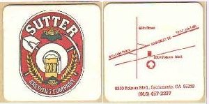 beer coaster from Sutter Buttes Brewing Co ( CA-SUTT-3 )