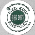 beer coaster from Three Mile Brewing Co. ( CA-THRM-1 )