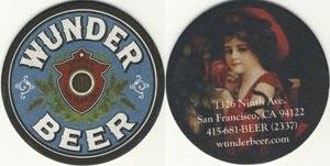 beer coaster from Wunder Brewing Co. ( CA-WUND-1 )