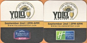 beer coaster from Yolo Brewing Co. ( CA-YOBF-2017 )